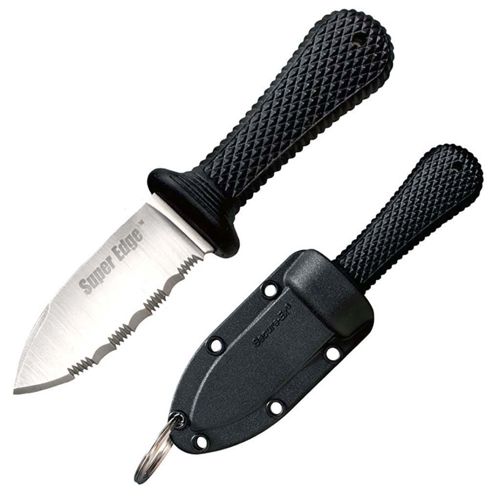 Cold Steel Super Edge Neck Knife CS-42SS AUS8A Serrated Fixed Blade
