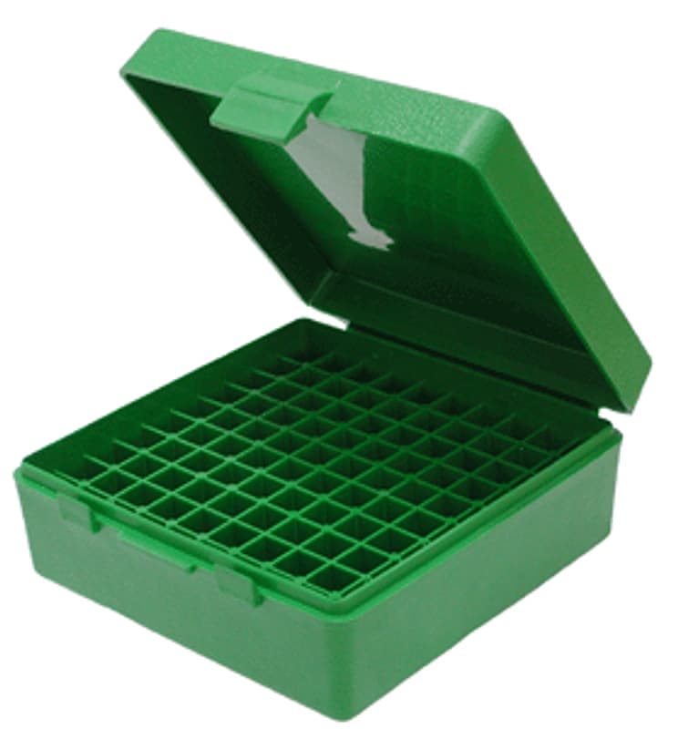 MTM Case-Gard P-100 100-Round Flip-Top Ammo Box P-100-3-10 Green .38/.357