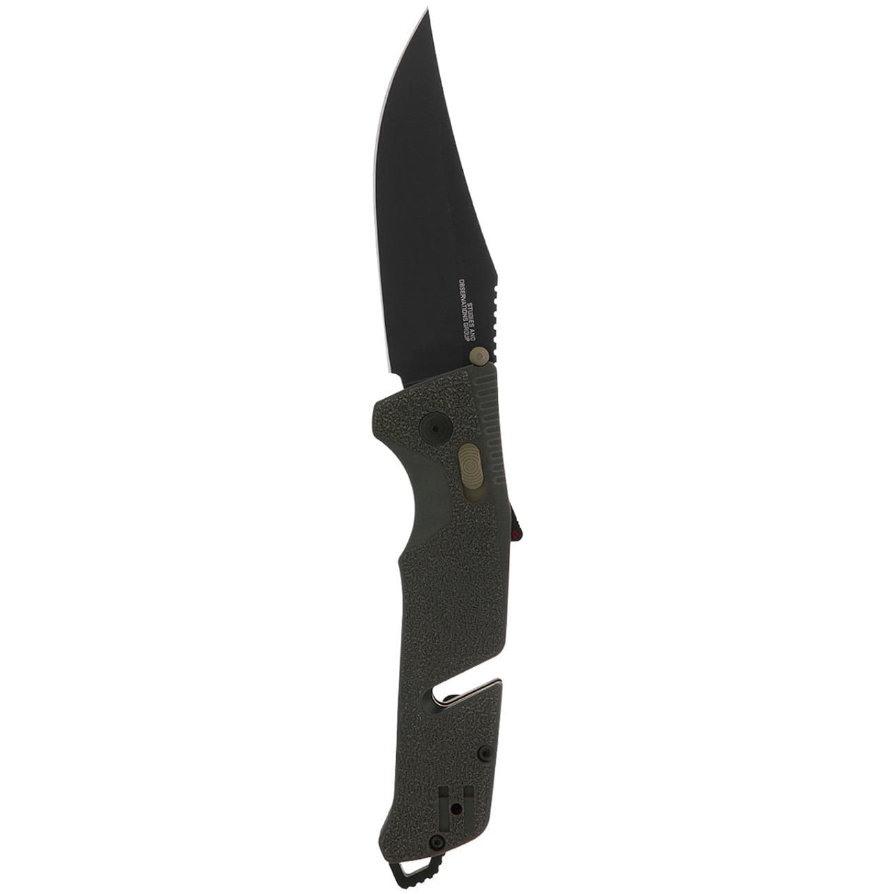 SOG Trident AT 3.7" Folding Pocket Knife, D2 Steel Partially Serrated Blade, OD Green G10 Handle - 11120341