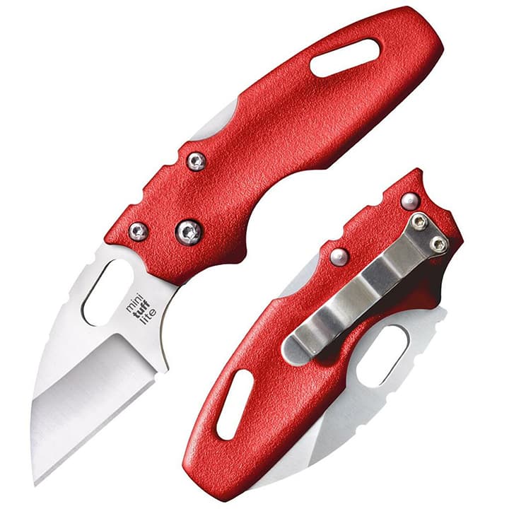 Cold Steel Mini Tuff Lite Plain Edge Folding Knife CS-20MTR Red 4034SS