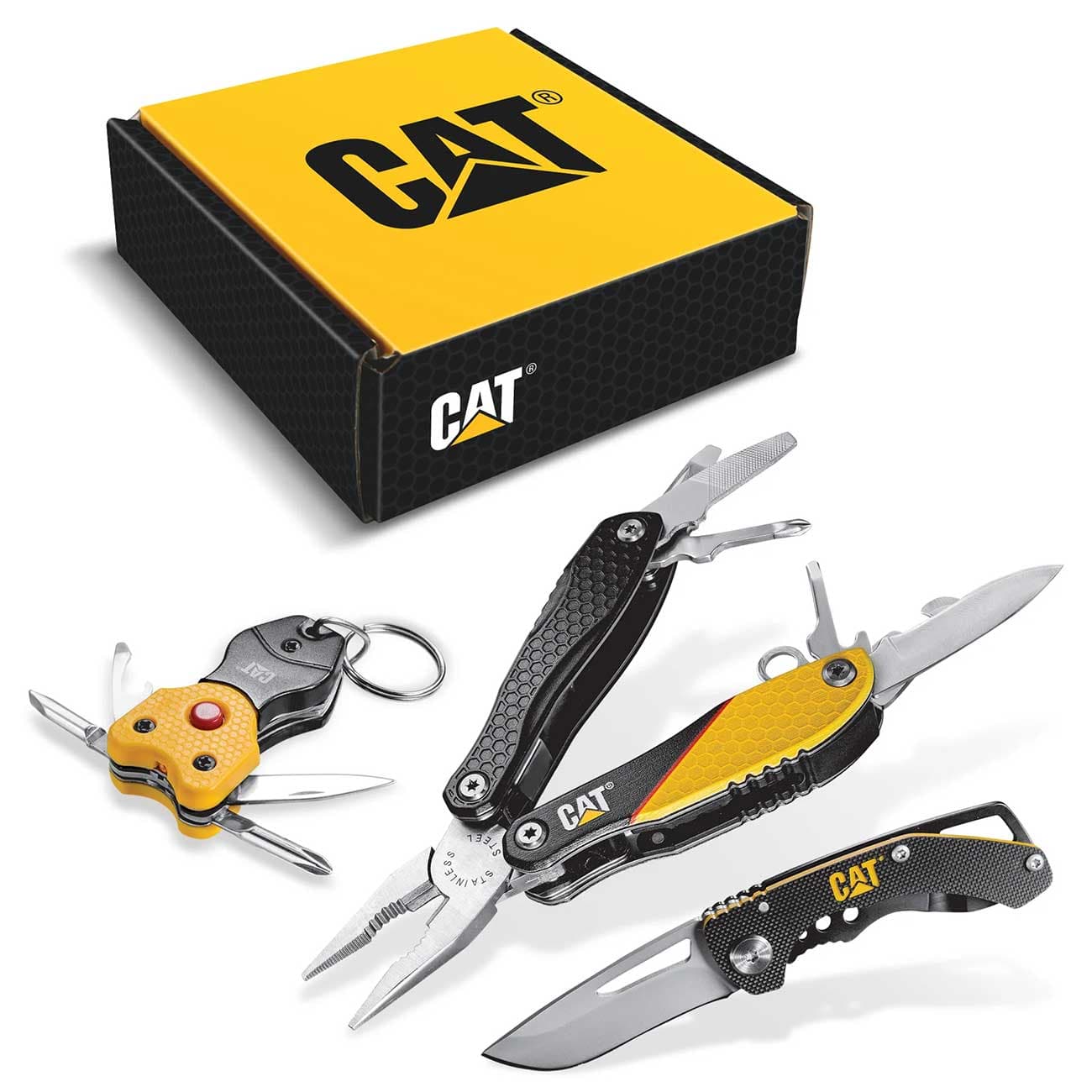CAT 12-in-1 Multi Tool Knife and Key Chain Gift Set 240192 3 Piece
