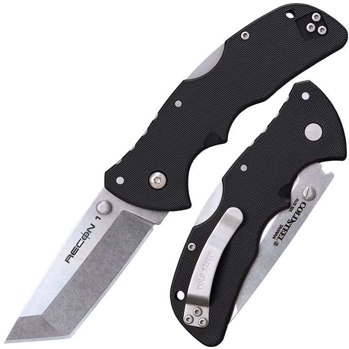 Cold Steel Recon 1 Tanto Folding Knife 3.5" AUS-8A Black G-10 27BAT