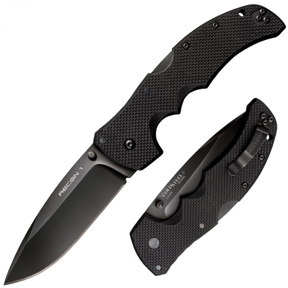 Cold Steel Recon 1 4" Folding Pocket Knife Black S35VN Clip Point 27BS