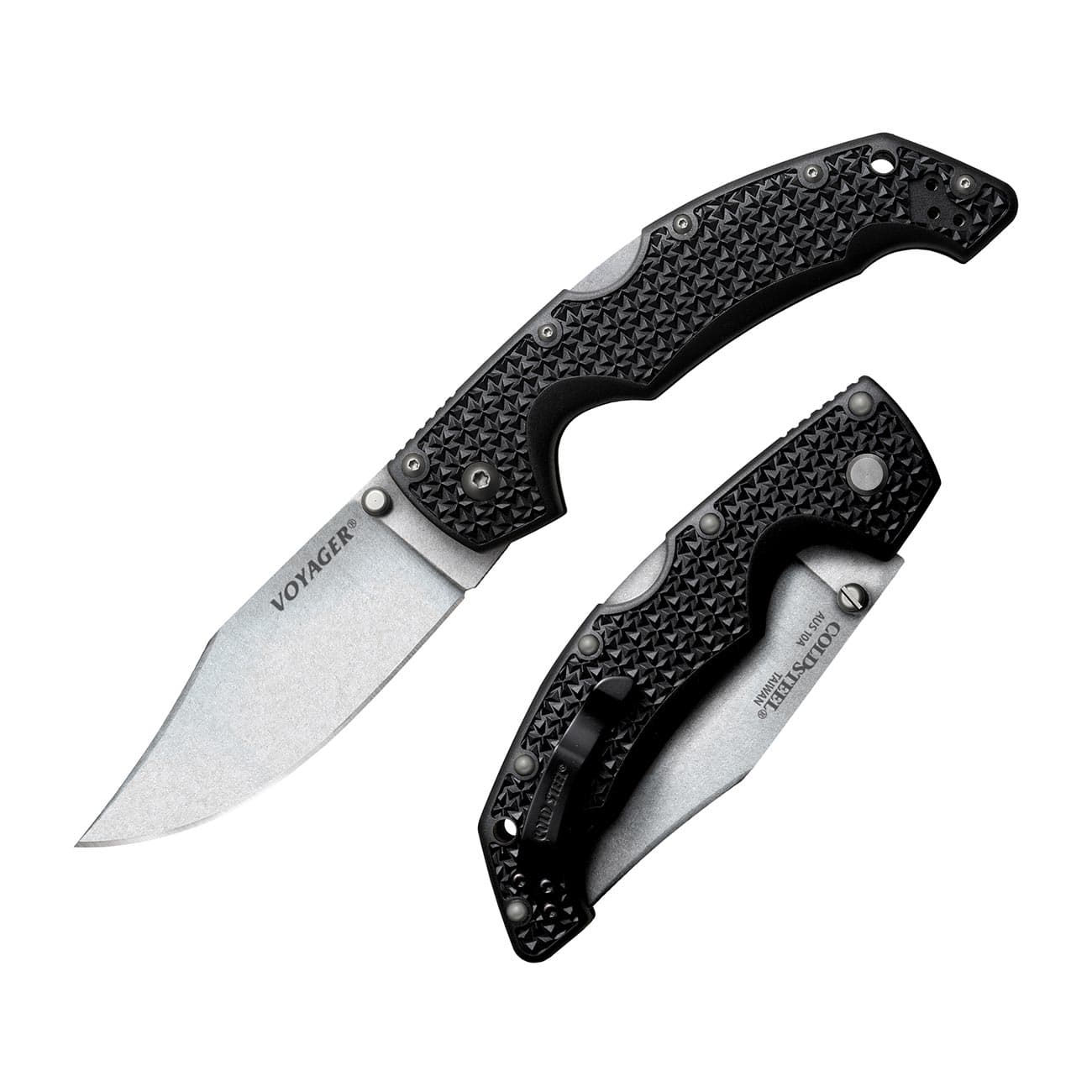 Cold Steel Voyager Large Clip Point 4" Folding Knife AUS-10A Black 29AC