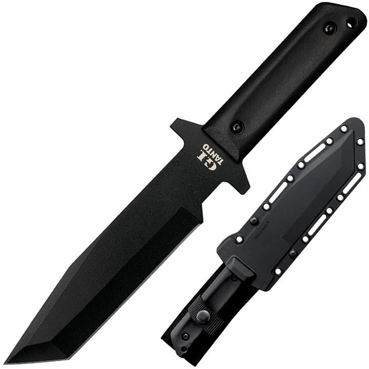 Cold Steel GI Tanto 7" Fixed Blade Knife 80PGTK Black Tanto Blade with Secure-Ex Sheath