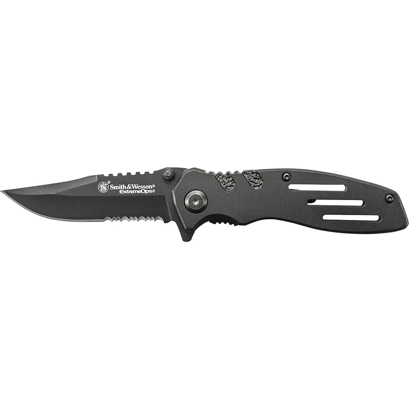 Smith & Wesson Extreme Ops 3.1" Folding Pocket Knife SWA24S Black Serrated