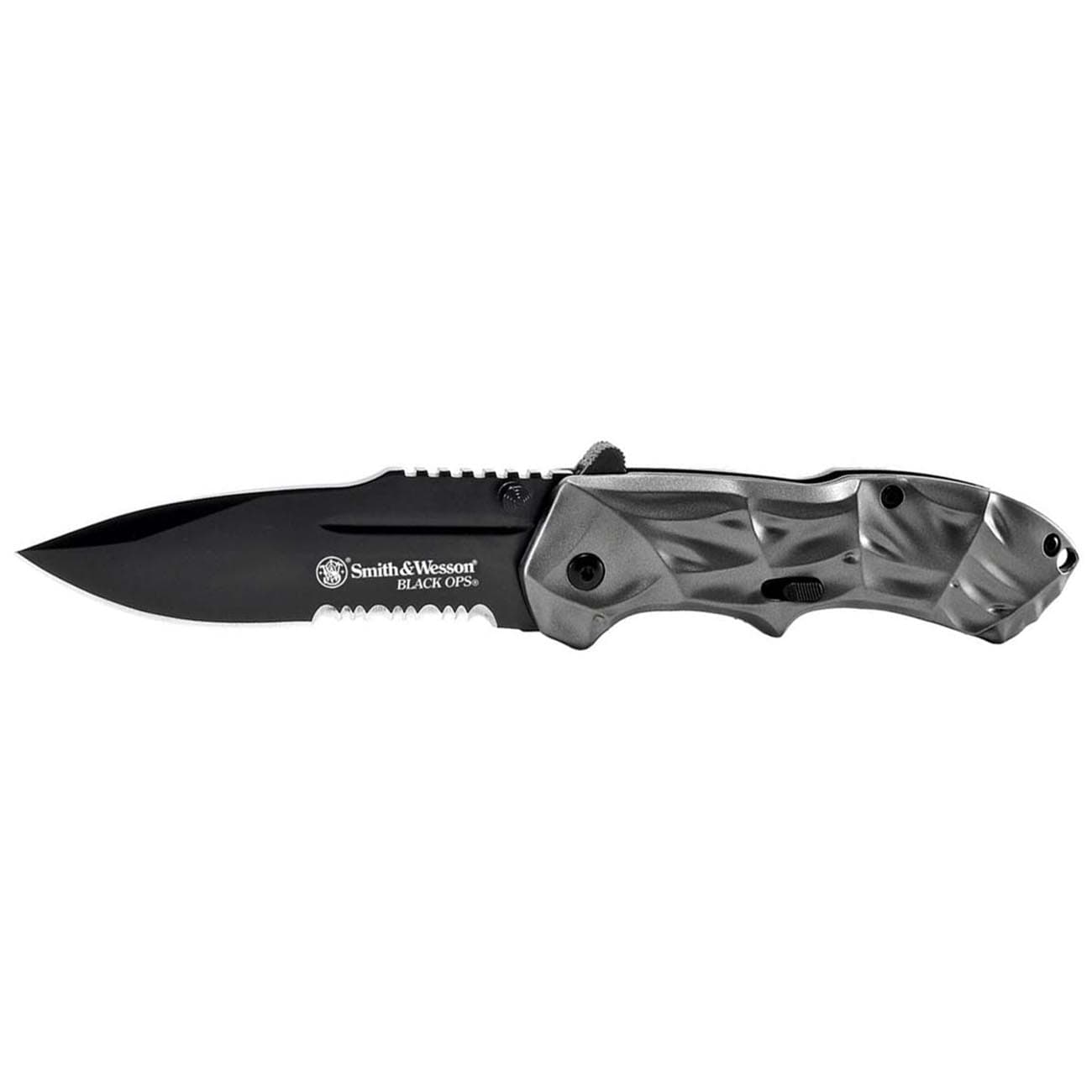Smith & Wesson Black Ops Folding Knife SWBLOP3S Partially Serrated Drop Point