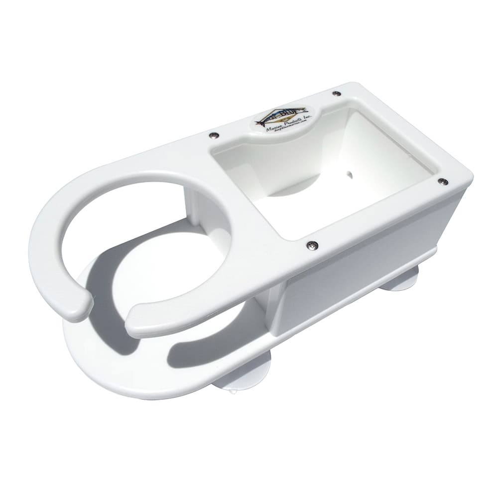 Deep Blue Marine MB-1 Single Cup Holder w/Storage Box White Starboard