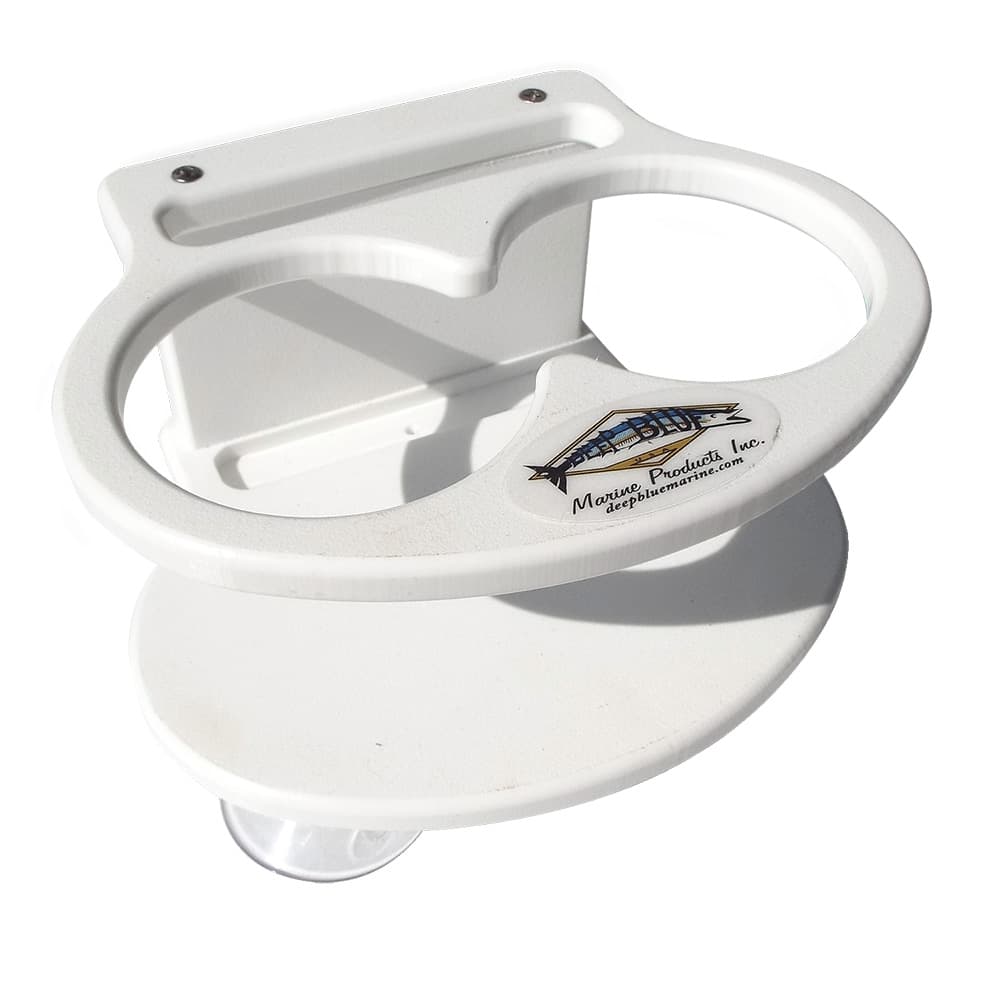 Deep Blue Marine Double Slim Can Drink Holder & Cell Phone DSD-CELL White