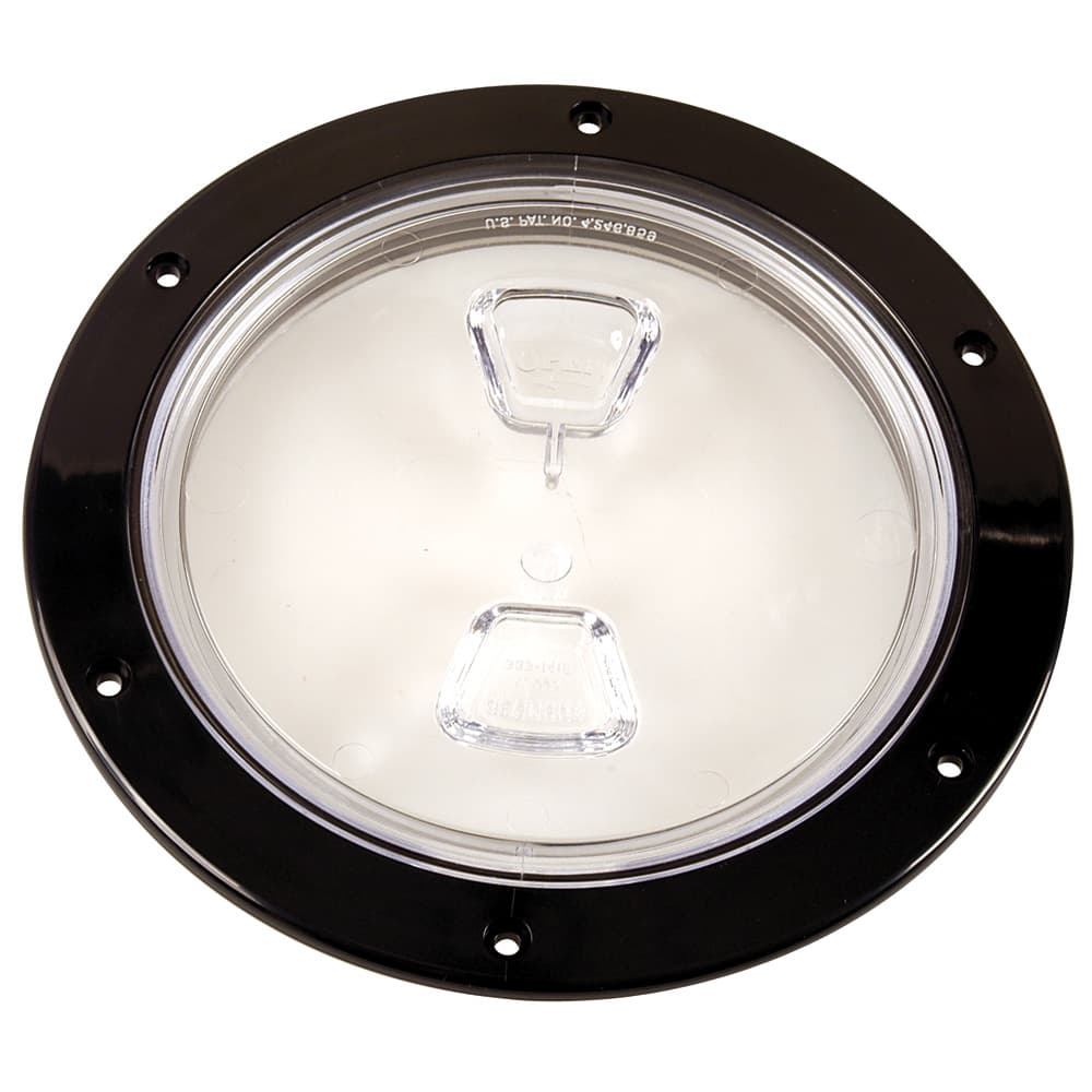 Beckson Marine 6" Screw-Out Deck Plate DP60-B-C Clear Center Black