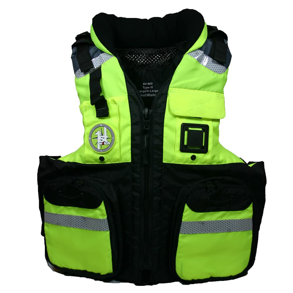 First Watch AV-800 Four Pocket Flotation Vest AV-800-HV-L/XL Hi-Vis Yellow