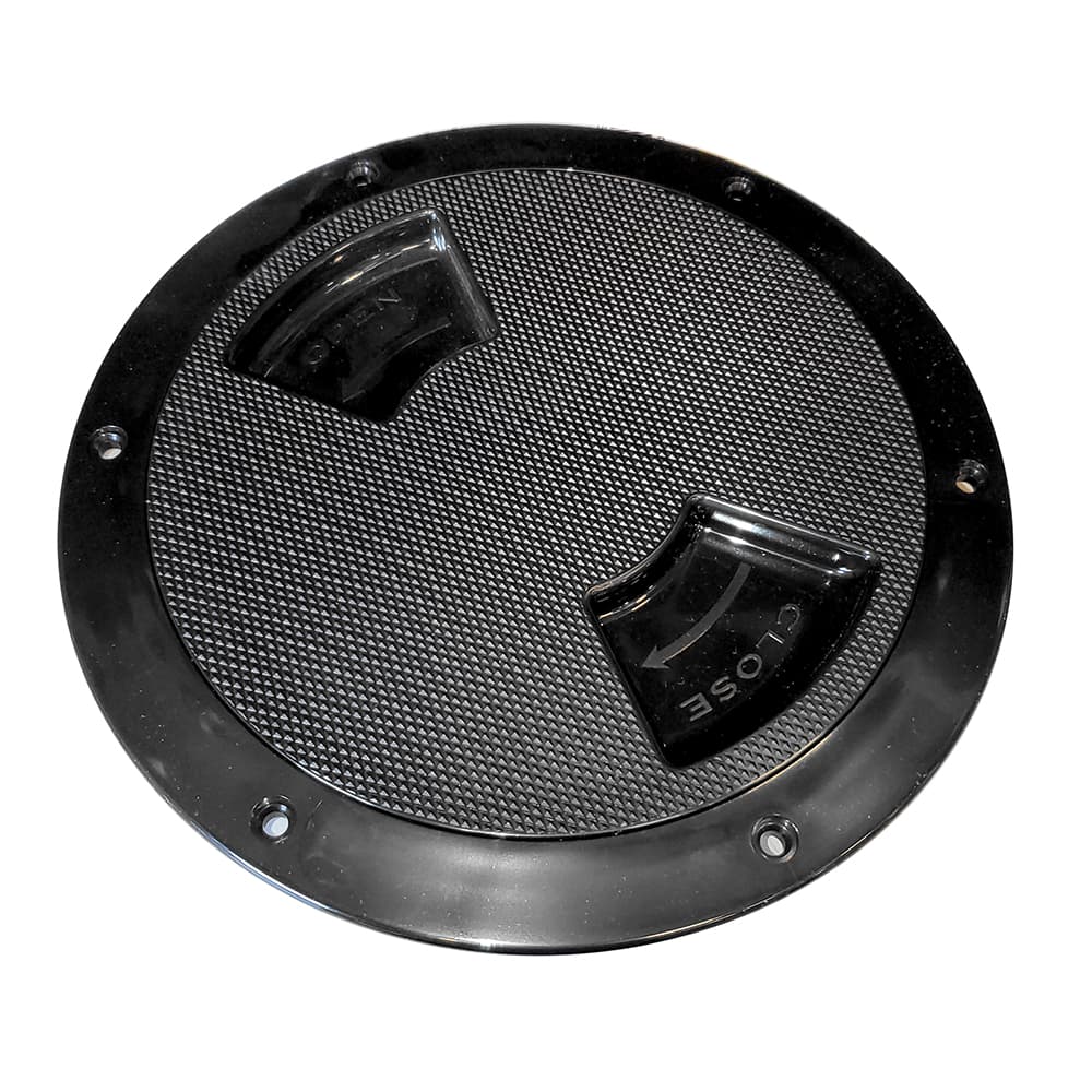 Sea-Dog Quarter-Turn Textured Deck Plate w/Internal Collar 336367-1 Black 6 in