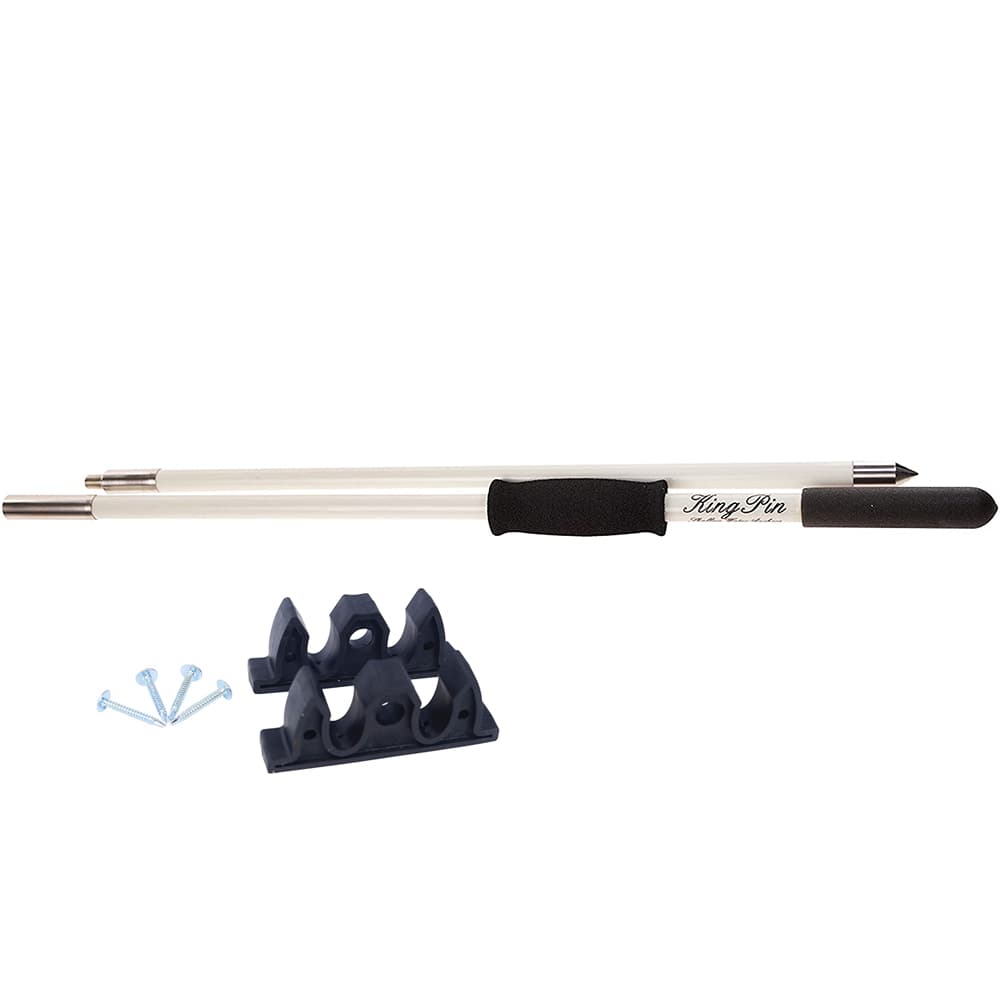 Panther King Pin Anchor Pole KPP100W 10 ft 2-Piece Fiberglass White