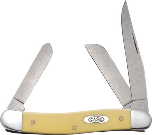 Case Yellow Synthetic Medium Stockman 00035 Carbon Steel Folding Knife