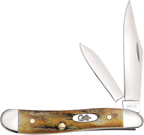 Case Genuine Stag Peanut Pocket Knife 00048 Clip Pen Blade
