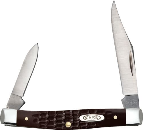 Case Small Pen Folding Pocket Knife 00083 Jigged Brown Synthetic Handle