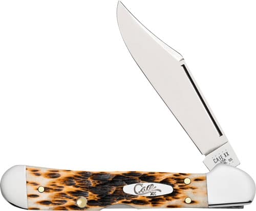 Case Amber Bone Peach Seed Jig Mini CopperLock 00133 Tru-Sharp Stainless