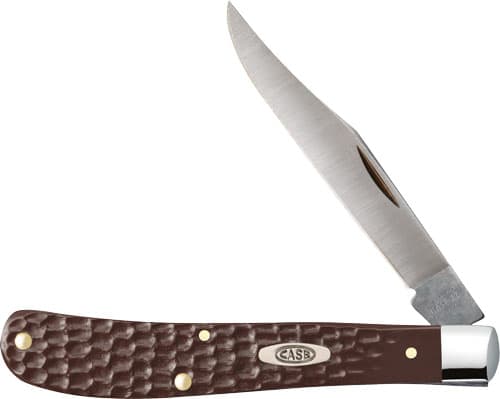 Case Brown Synthetic Slimline Trapper Knife 00135 Tru-Sharp Stainless Blade