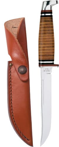 Case Leather Utility Hunter Fixed Blade Knife 00381 5 in Stainless Blade