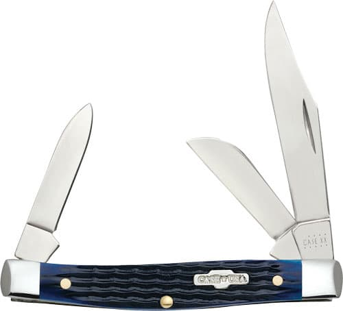 Case Rogers Corn Cob Jig Medium Stockman Folding Knife 02806 Blue Bone