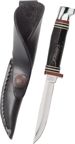 Case Buffalo Horn Mini Finn Hunter Fixed Blade Knife 17916 Leather Sheath