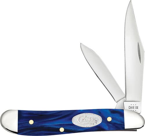Case Smooth Blue Pearl Kirinite Peanut Knife 23446 Tru-Sharp Stainless