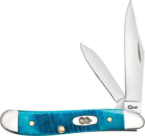 Case Caribbean Blue Bone Sawcut Jig Peanut Knife 25596 Tru-Sharp Stainless