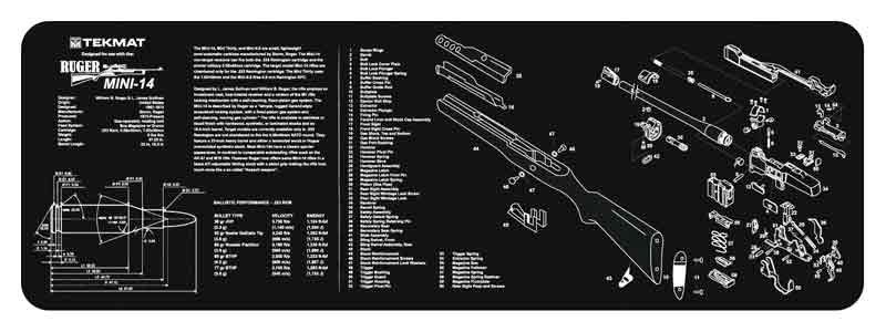 TekMat Ruger Mini-14 Gun Cleaning Mat TEK-36-MINI14 12x36 in