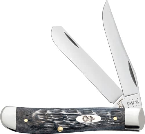 Case Pocket Worn Gray Bone Crandall Jig Mini Trapper 58414 Carbon Steel