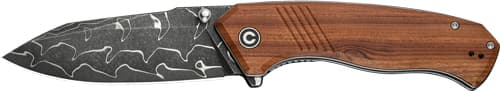 CIVIVI Placoid Folding Knife C23079-DS1 Damascus Blade Wood Handle Liner Lock