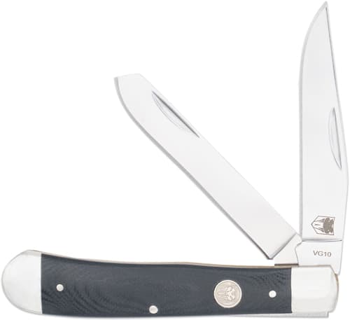 CobraTec Knives Traditional Two Blade Trapper Knife CTTDTRPG10BLK VG10 Steel