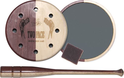 Pittman Game Calls Two Face Slate Pot Turkey Call P309 Purpleheart Maple