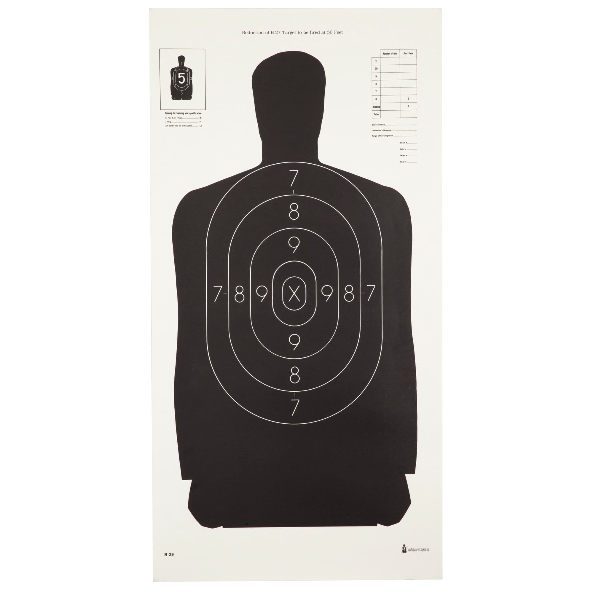 Action Target B-29 Qualification Target B-29-100 100 Pack Black