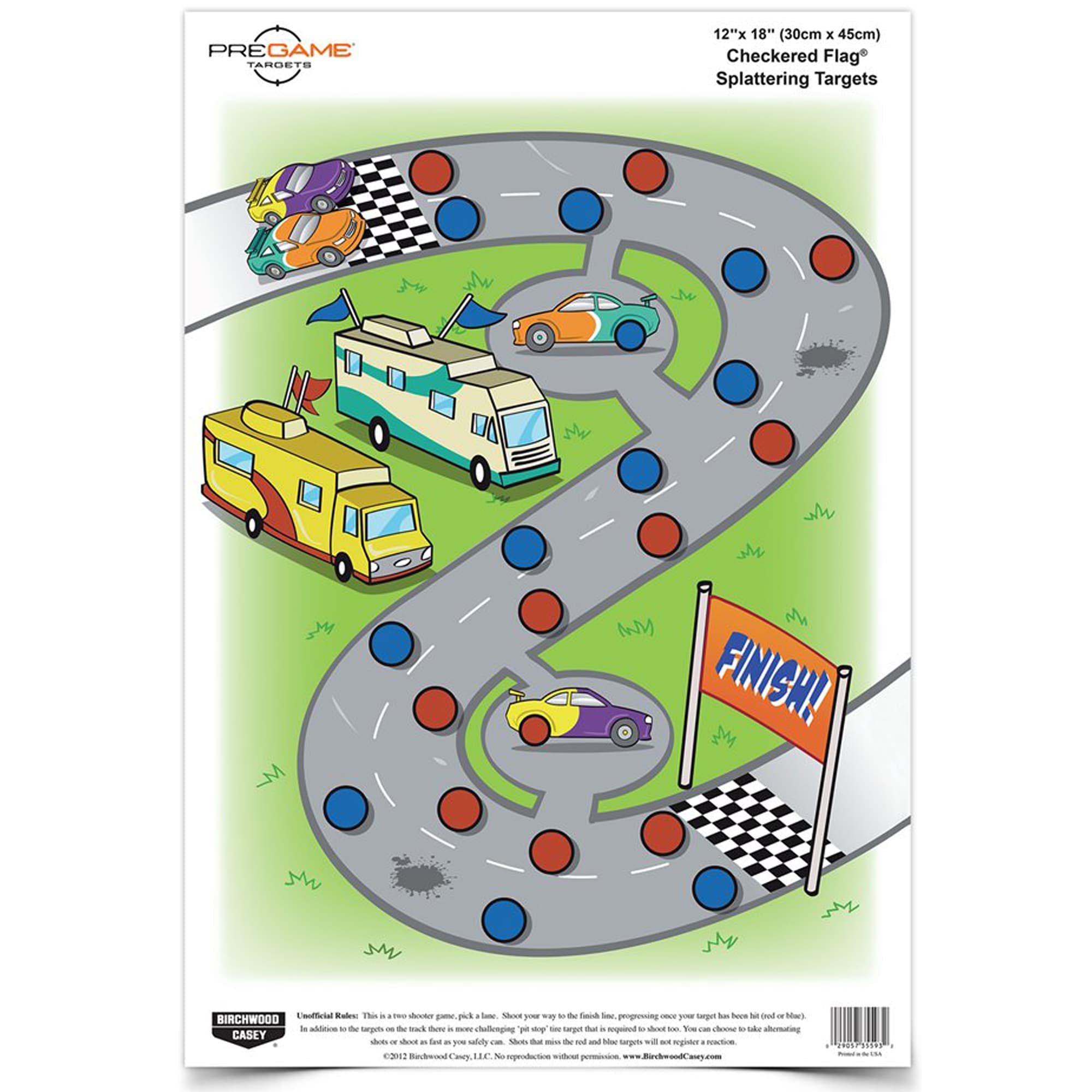 Birchwood Casey Pregame Checkered Flag Target BC-35574 12x18 In 8-Pack