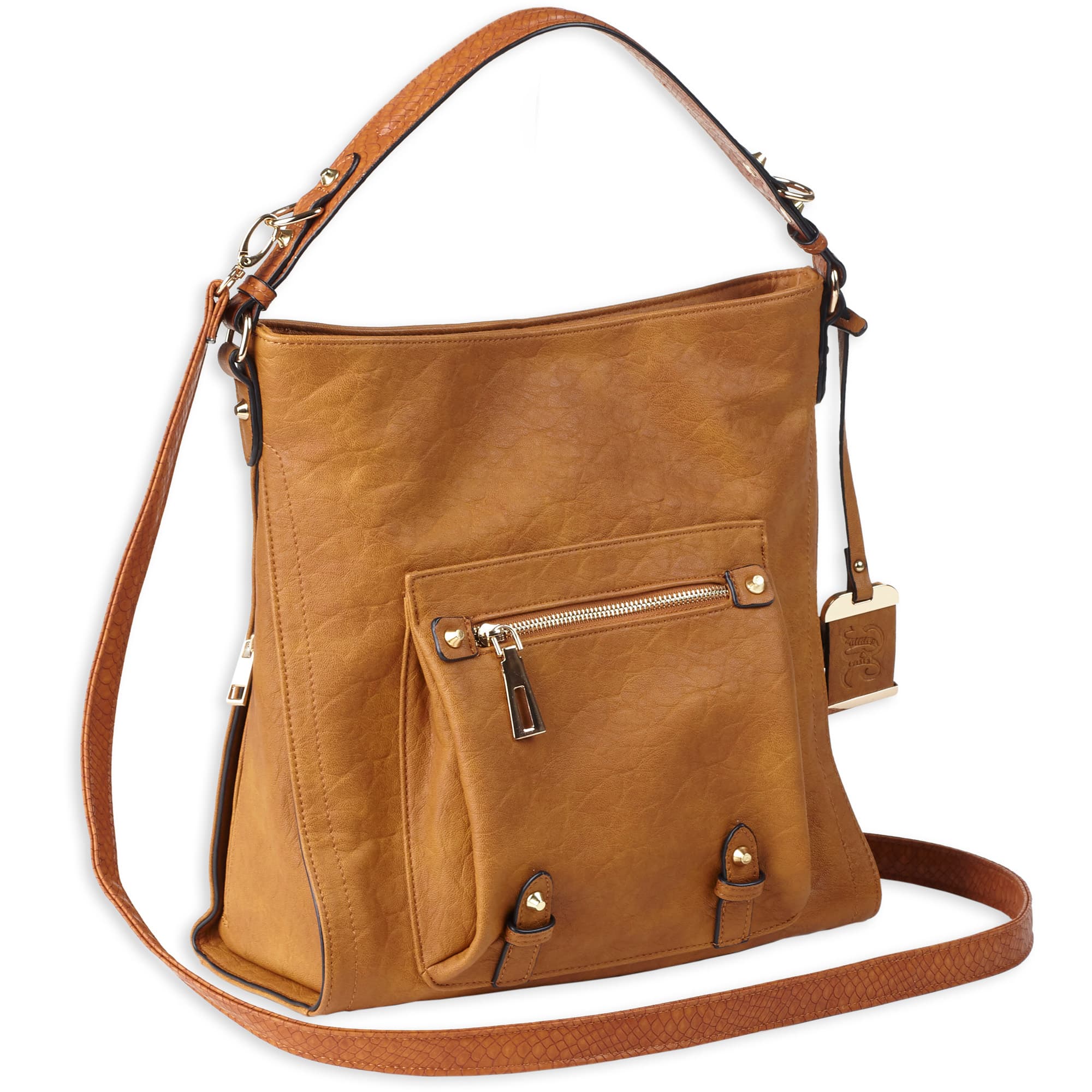 Bulldog Cases Hobo Anna Concealed Carry Purse BDP-054 Cognac Leather Holster