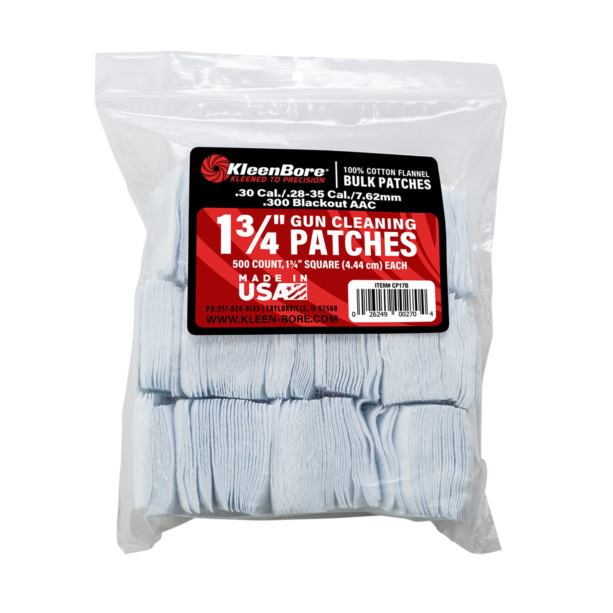Kleen-Bore SuperShooter Bore Cleaning Patches CP17B 500 Pack