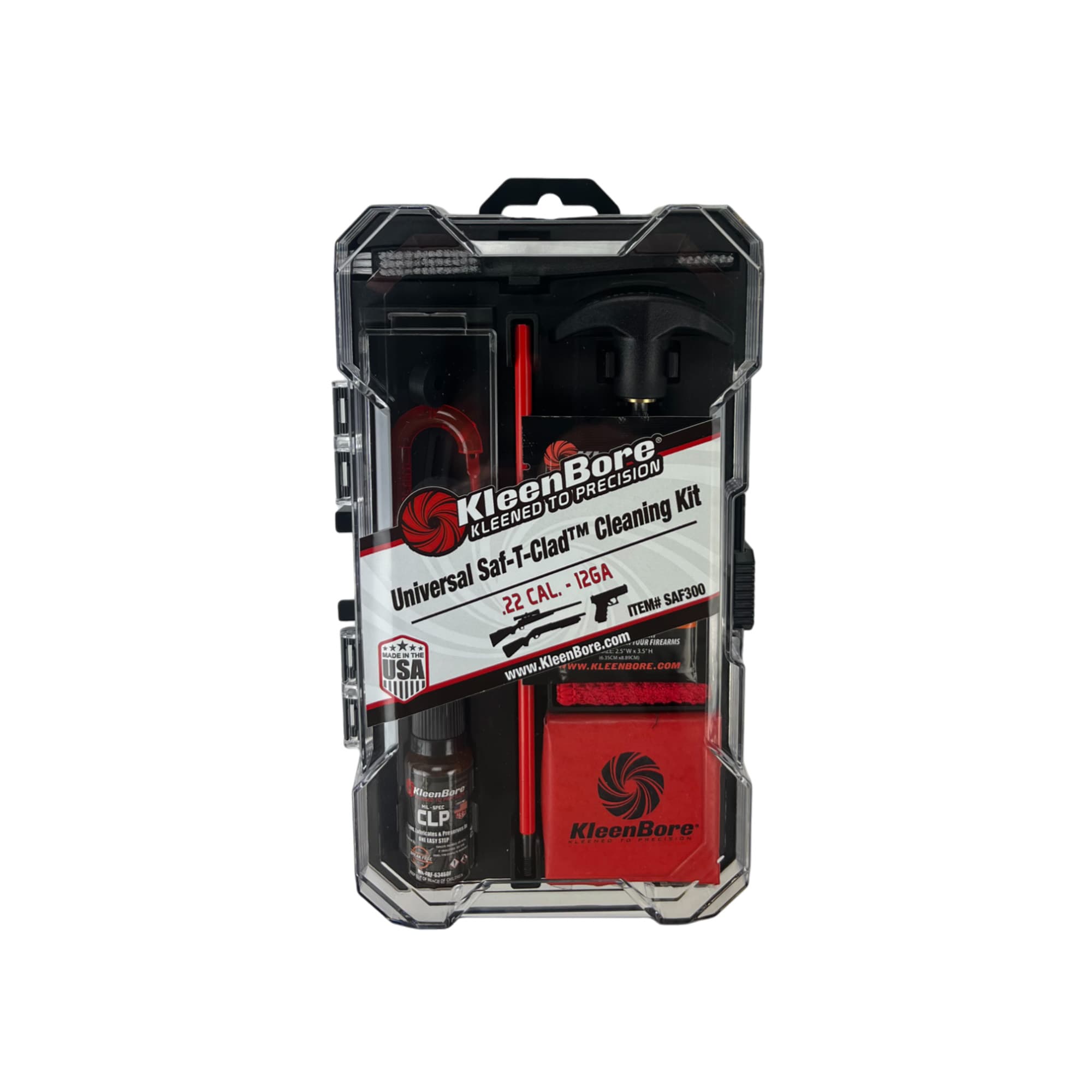 Kleen-Bore Saf-T-Clad Universal Gun Cleaning Kit SAF300 .22 Cal-12GA