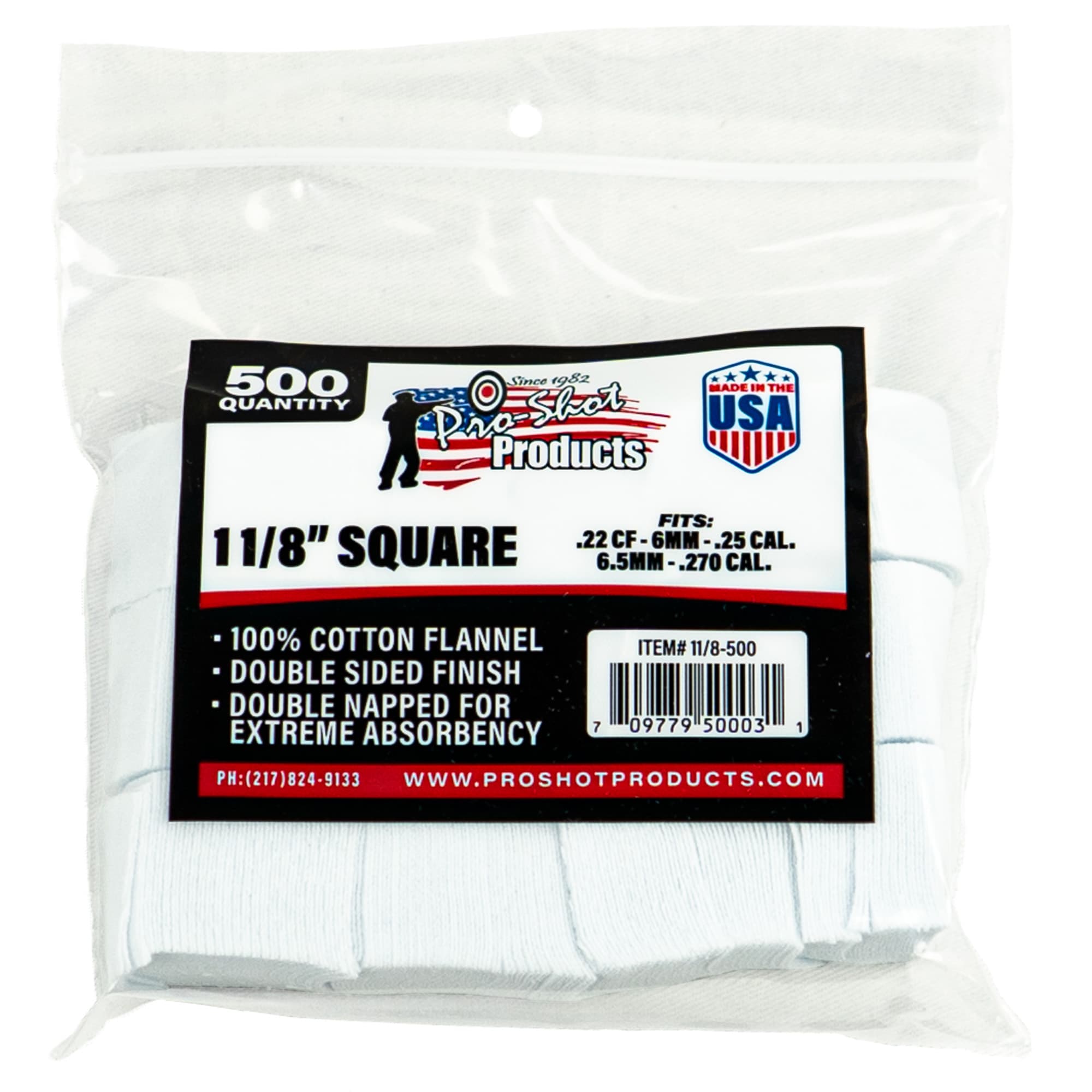 Pro-Shot Products 1 1/8 in Square Cleaning Patches 11/8-500 500 Count
