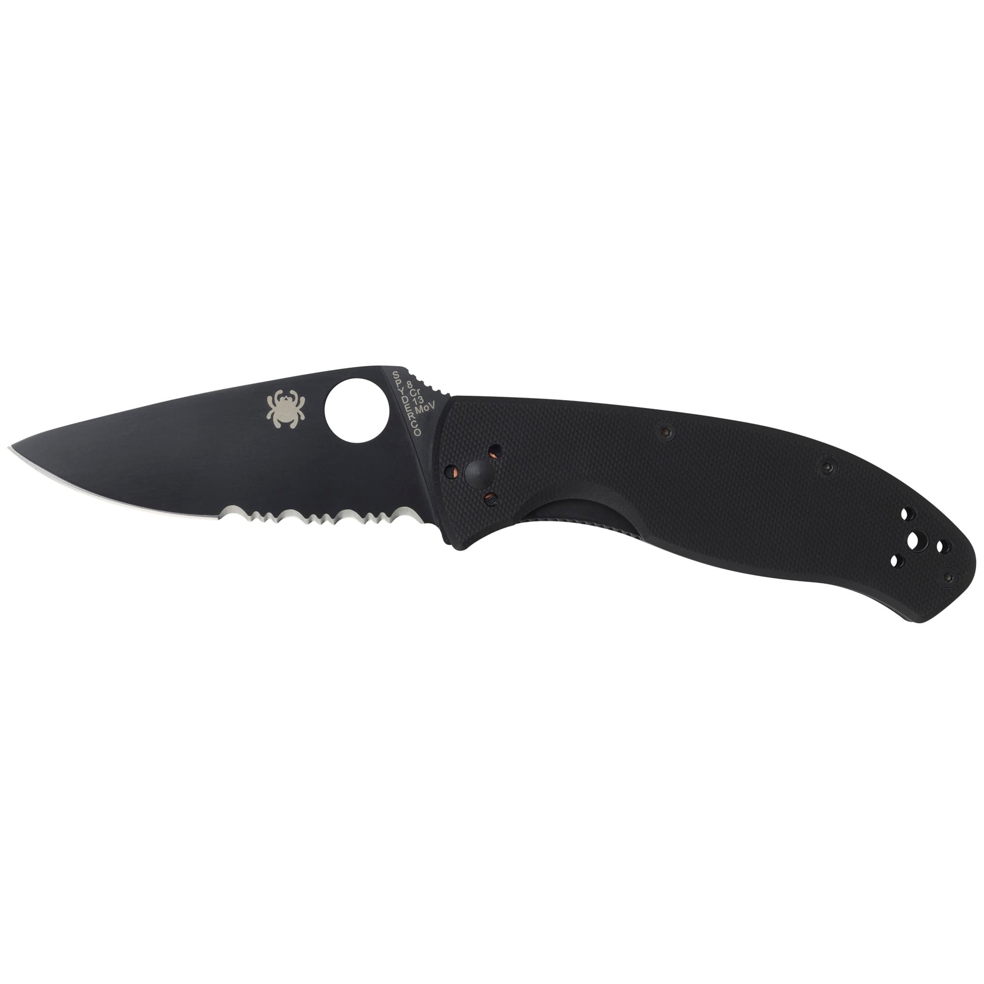 Spyderco Tenacious Folding Knife C122GBBKPS G-10 Combo Edge Black Blade