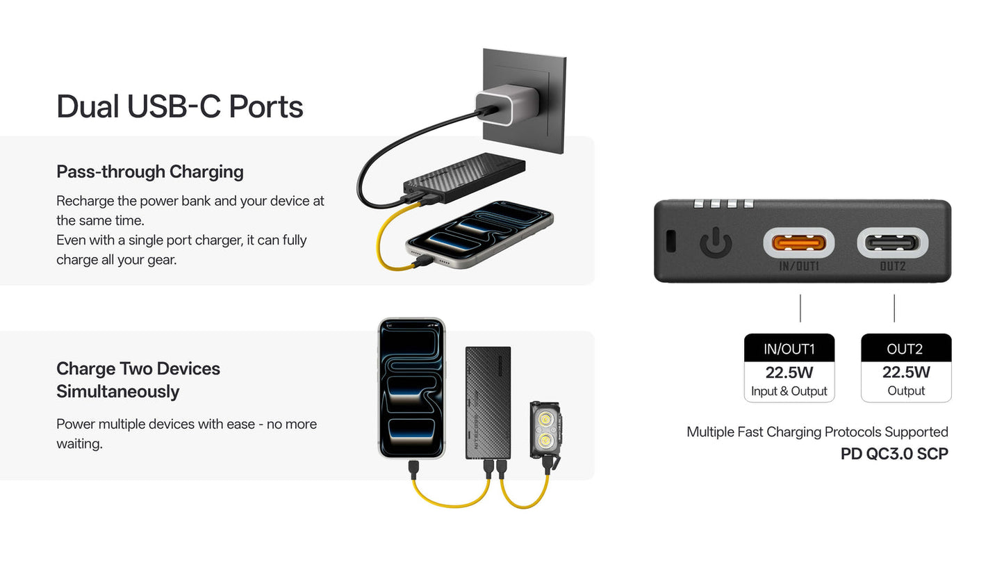 Nitecore NB10000 Gen4 USB-C Ultralight 10000mAh Power Bank